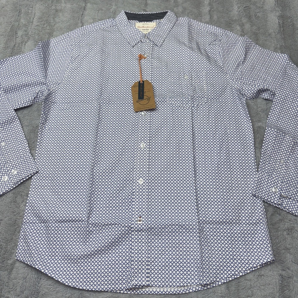 Weatherproof Vintage Long Sleeve Button-Up NWT Bijou Blue Size L NWT